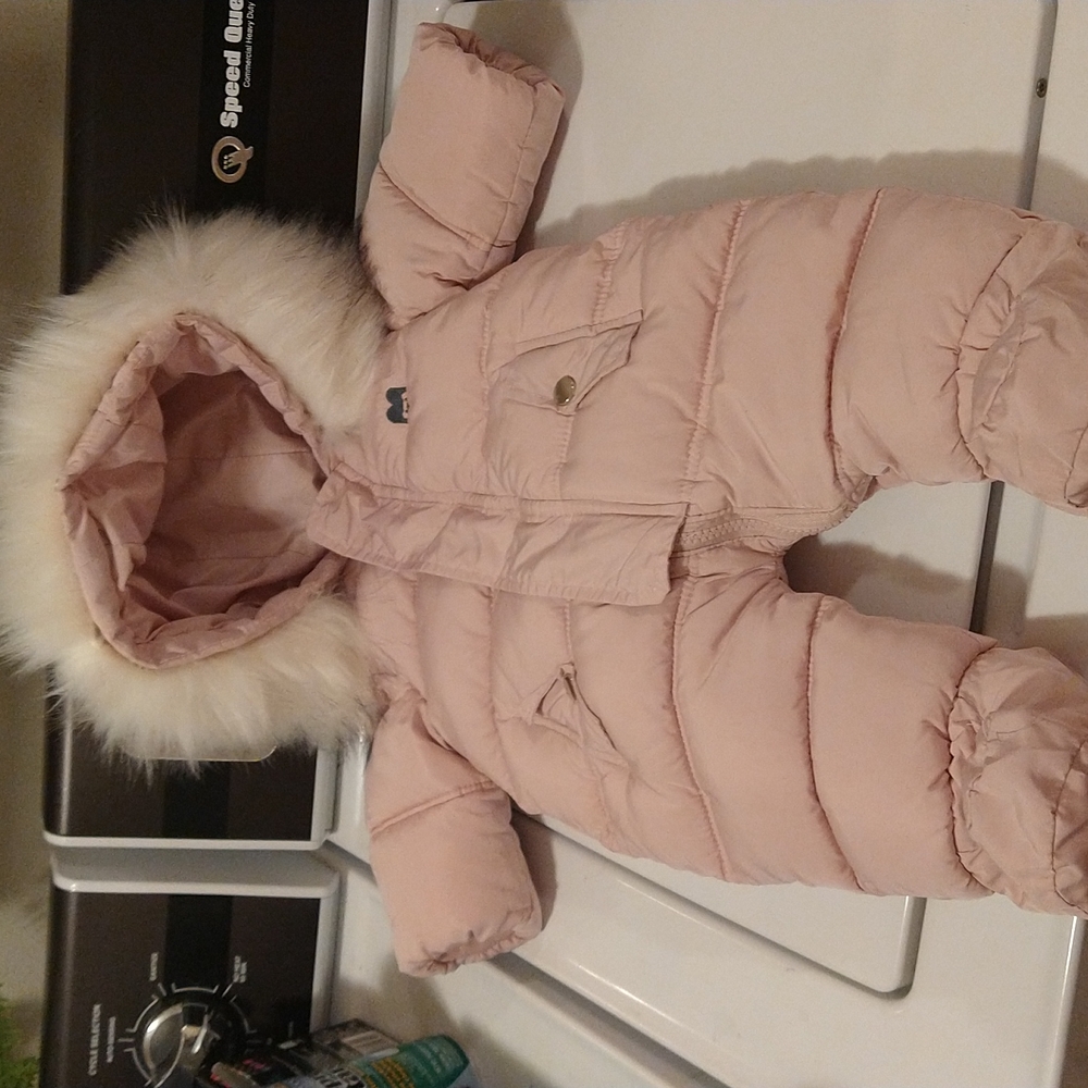 Mother's Bear infant girl snowsuit 6-9 months pink like new